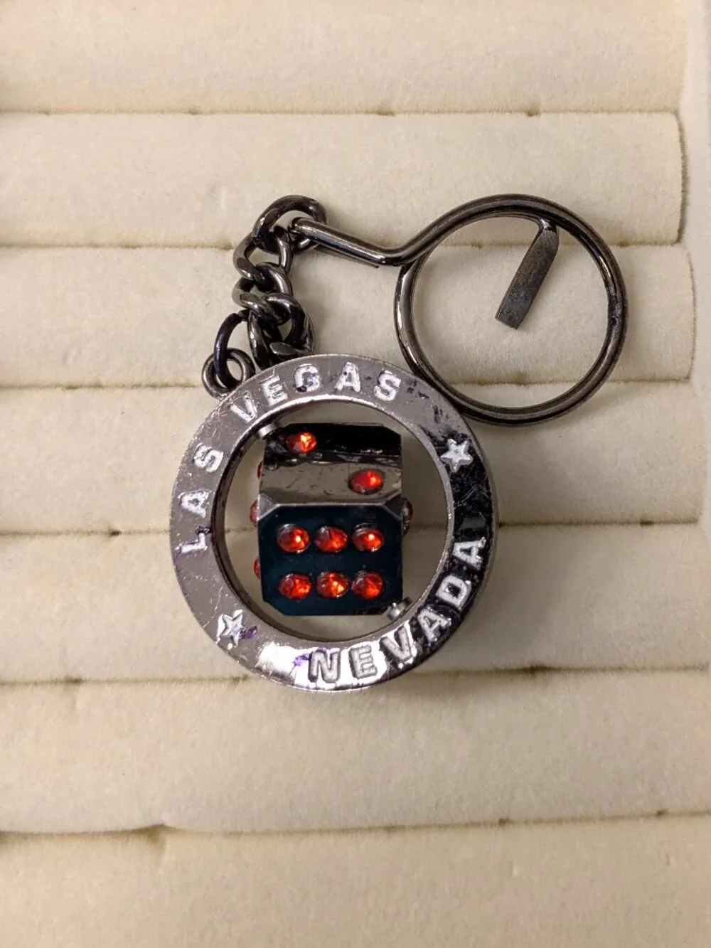 Heavyweight Las Vegas Key Chain with Spinning Dice